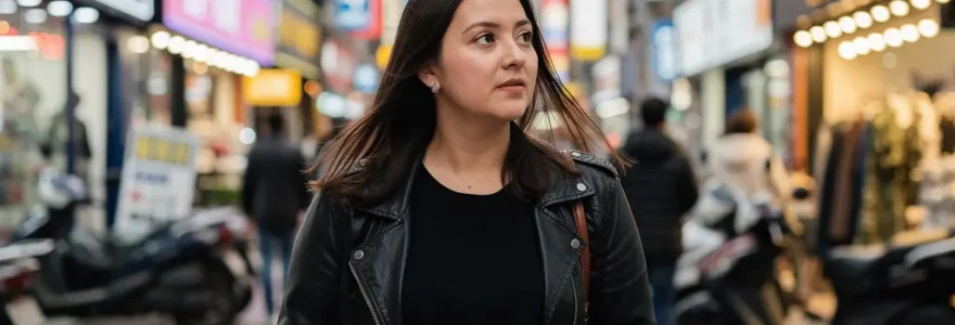 Apprendre le coréen à Séoul : jeune européenne découvrant les rues animées de Gangnam